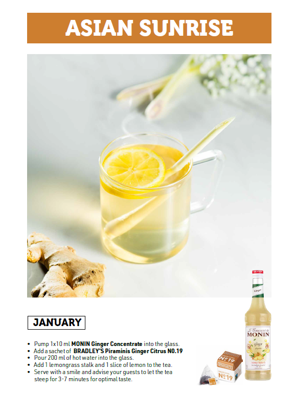Gember thee recept voor horeca. Winterse thee met gember en citroen